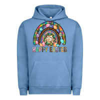 Pigment Pebble Blue Happy Easter Rainbow Urban Hoodie - BundleAndBundleShop