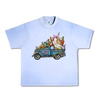 Grape Ice Happy Easter Truck with Bunny Eggs And Carrot Urban Heavy Tee - RanaPortraitStore