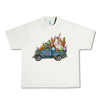 Pistachio Happy Easter Truck with Bunny Eggs And Carrot Urban Heavy Tee - RanaPortraitStore