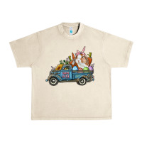 Sandshell Happy Easter Truck with Bunny Eggs And Carrot Urban Heavy Tee - RanaPortraitStore