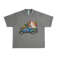 Happy Easter Truck With Bunny Eggs And Carrot Urban Heavy Tee | Teevron