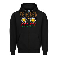 Black teacher of duty Zipper Hoodie - CowhideDigitalArt