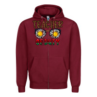 Burgundy teacher of duty Zipper Hoodie - CowhideDigitalArt