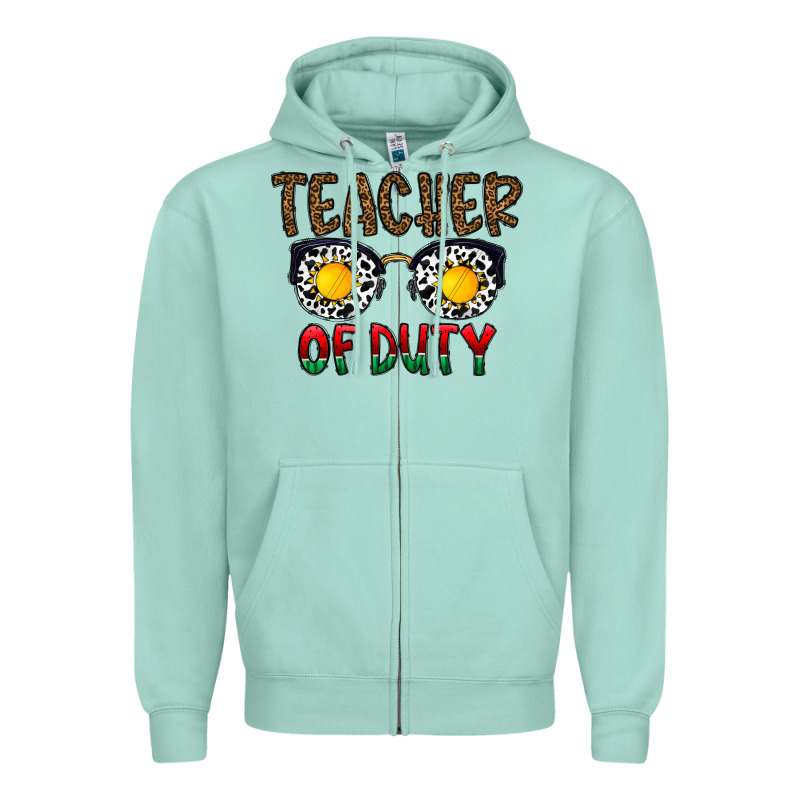 Teacher Of Duty Zipper Hoodie by CowhideDigitalArt | Teevron