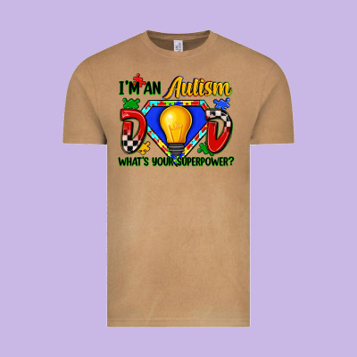 Im An Autism Dad Whats Your Superpower Vintage Tee Designed By Zillion Design Studio