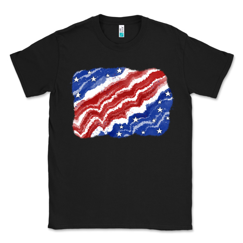 Patriotic Tie Dye Background 4th Of July Classic Tee by CowGirlArtShop | Teevron