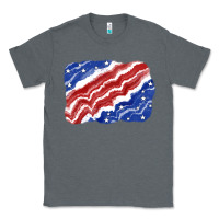 Charcoal Heather Patriotic tie dye background 4th of july Classic Tee - CowGirlArtShop