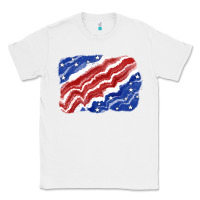 White Patriotic tie dye background 4th of july Classic Tee - CowGirlArtShop