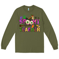 Army Green spooky teacher Long Sleeve Tee - AdoDesignShop