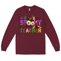 Burgundy spooky teacher Long Sleeve Tee - AdoDesignShop