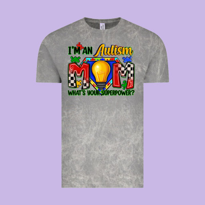 I'm An Autism Mom What's Your Superpower Vintage Tee Designed By Zillion Design Studio