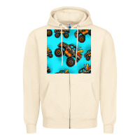 Sandshell monster truck pre teen seamless pattern Zipper Hoodie - HRA Design Shop