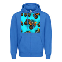 True Royal monster truck pre teen seamless pattern Zipper Hoodie - HRA Design Shop