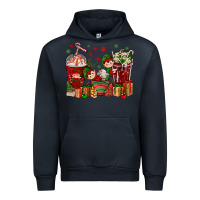 Navy Elf Coffee Cups Christmas Urban Hoodie - BundleAndBundleShop