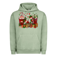 Pigment Oil Green Elf Coffee Cups Christmas Urban Hoodie - BundleAndBundleShop