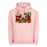 Pigment Salmon Elf Coffee Cups Christmas Urban Hoodie - BundleAndBundleShop