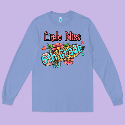 Little Miss Fifth Grade Long Sleeve Tee Designed By Ranaportraitstore