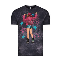 Cloud Black western pink with stars and cowgirl Vintage Tee - texasbilliewilder