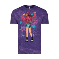 Cloud Purple western pink with stars and cowgirl Vintage Tee - texasbilliewilder