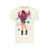 Vintage Arctic western pink with stars and cowgirl Vintage Tee - texasbilliewilder