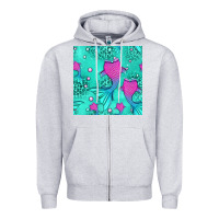 Heather Grey mermaid tail seamless pattern Zipper Hoodie - HRA Design Shop