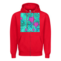 Red mermaid tail seamless pattern Zipper Hoodie - HRA Design Shop
