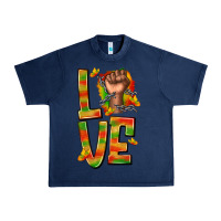 Navy love juneteenth with fist Urban Heavy Tee - texasbilliewilder