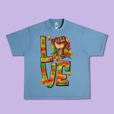 Urban Heavy Tee love juneteenth with fist