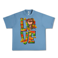Pebble Blue love juneteenth with fist Urban Heavy Tee - texasbilliewilder