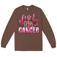 Chestnut Fuck Cancer with Butterflies Long Sleeve Tee - texasbilliewilder