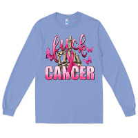 Colony Blue Fuck Cancer with Butterflies Long Sleeve Tee - texasbilliewilder