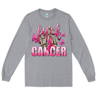 Heather Grey Fuck Cancer with Butterflies Long Sleeve Tee - texasbilliewilder