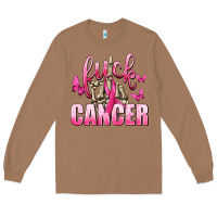 Toasted Coconut Fuck Cancer with Butterflies Long Sleeve Tee - texasbilliewilder