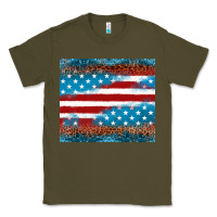 Army Green Leopard glitter American flag tumbler Classic Tee - Neo Western