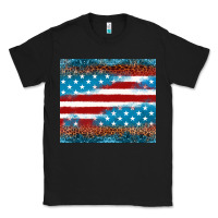 Leopard Glitter American Flag Tumbler Classic Tee | Teevron