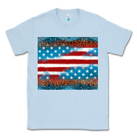 Dusty Blue Leopard glitter American flag tumbler Classic Tee - Neo Western