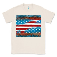 Natural Leopard glitter American flag tumbler Classic Tee - Neo Western