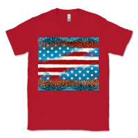 Red Leopard glitter American flag tumbler Classic Tee - Neo Western