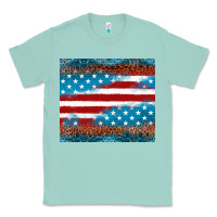 Seafoam Leopard glitter American flag tumbler Classic Tee - Neo Western