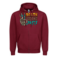 Burgundy death of party Zipper Hoodie - RacoonDesign