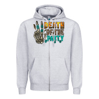Heather Grey death of party Zipper Hoodie - RacoonDesign