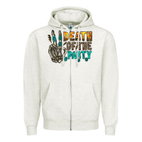 Oatmeal Heather death of party Zipper Hoodie - RacoonDesign