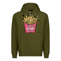 Army Green fries before guys Premium Hoodie - MaliasSmallBusiness