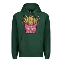 Sports Green fries before guys Premium Hoodie - MaliasSmallBusiness