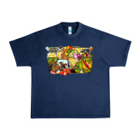 Navy lunch lady coffee cups Urban Heavy Tee - Zillion Design Studio