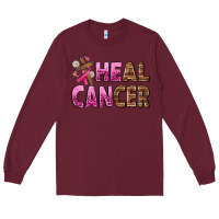 Burgundy Heal Cancer Long Sleeve Tee - texasbilliewilder