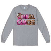 Heather Grey Heal Cancer Long Sleeve Tee - texasbilliewilder