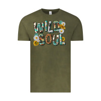 Vintage Olive western wild soul with sunflowers Vintage Tee - texasbilliewilder