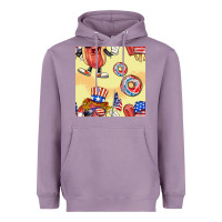 Lavender patriotic hotdog ice cream donat Heavyweight Hoodie - BundleAndBundleShop