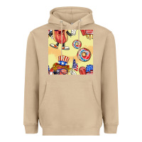 Mushroom patriotic hotdog ice cream donat Heavyweight Hoodie - BundleAndBundleShop